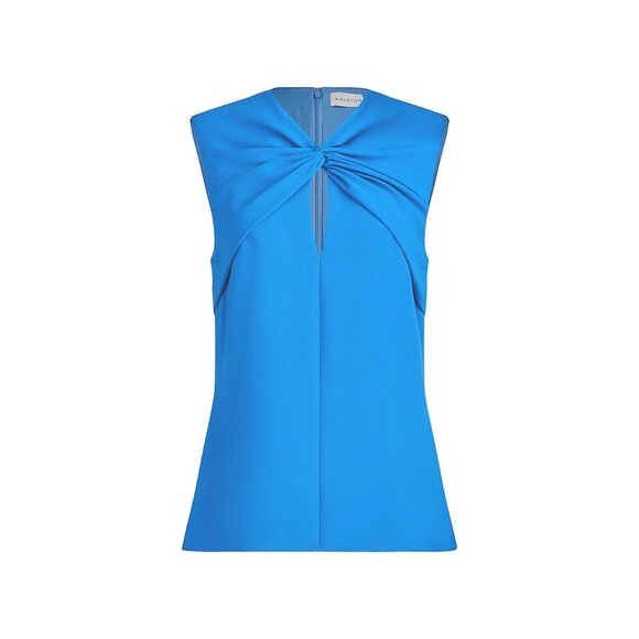 Halston Women's Faren Knot Dress Shell Top Ocean Blue Size 4 - Picture 10 of 10